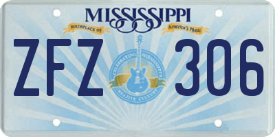 MS license plate ZFZ306
