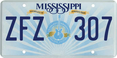 MS license plate ZFZ307