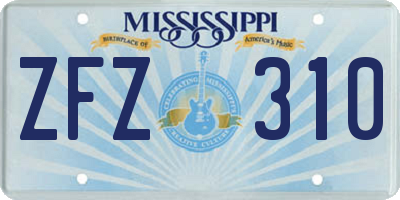 MS license plate ZFZ310