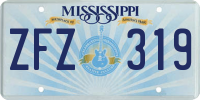 MS license plate ZFZ319