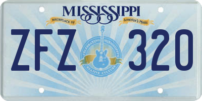 MS license plate ZFZ320