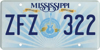 MS license plate ZFZ322