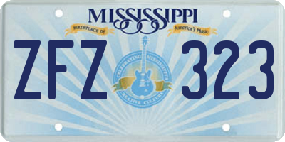 MS license plate ZFZ323