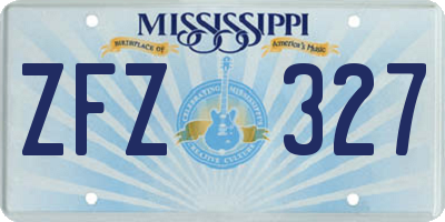 MS license plate ZFZ327