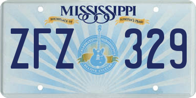 MS license plate ZFZ329
