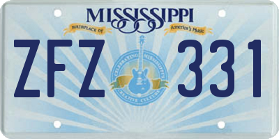 MS license plate ZFZ331