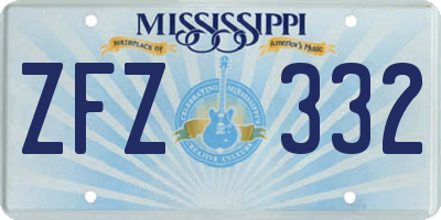 MS license plate ZFZ332