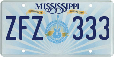 MS license plate ZFZ333