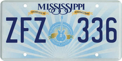MS license plate ZFZ336