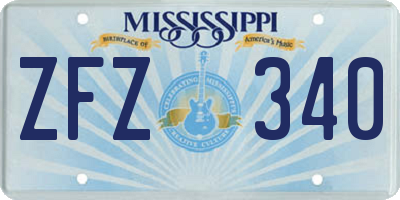 MS license plate ZFZ340