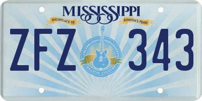 MS license plate ZFZ343