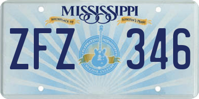 MS license plate ZFZ346
