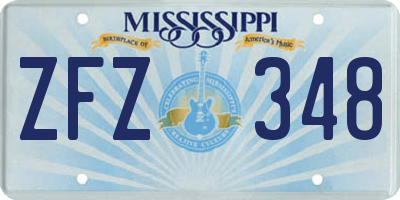 MS license plate ZFZ348
