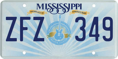 MS license plate ZFZ349