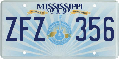 MS license plate ZFZ356