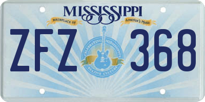 MS license plate ZFZ368