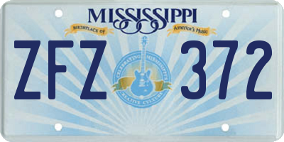 MS license plate ZFZ372