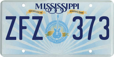 MS license plate ZFZ373