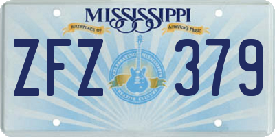 MS license plate ZFZ379
