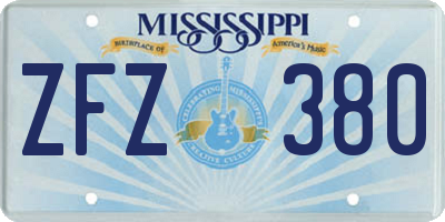 MS license plate ZFZ380