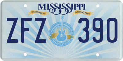 MS license plate ZFZ390