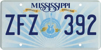 MS license plate ZFZ392