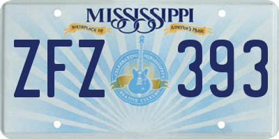 MS license plate ZFZ393