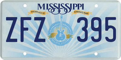 MS license plate ZFZ395