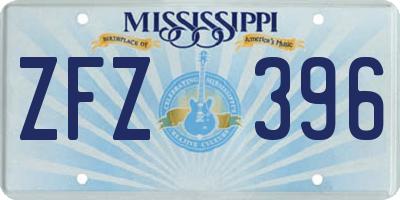 MS license plate ZFZ396