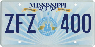MS license plate ZFZ400
