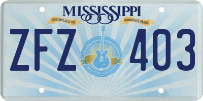 MS license plate ZFZ403
