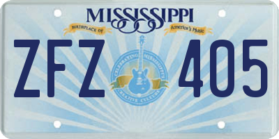MS license plate ZFZ405