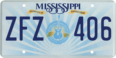 MS license plate ZFZ406