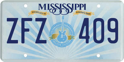 MS license plate ZFZ409