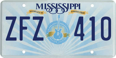 MS license plate ZFZ410