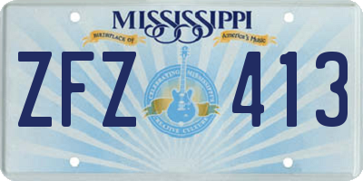 MS license plate ZFZ413