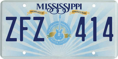 MS license plate ZFZ414