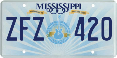 MS license plate ZFZ420