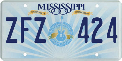 MS license plate ZFZ424