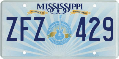 MS license plate ZFZ429