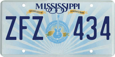MS license plate ZFZ434