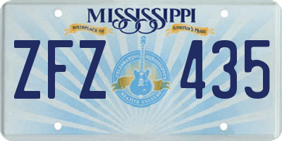 MS license plate ZFZ435