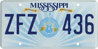 MS license plate ZFZ436