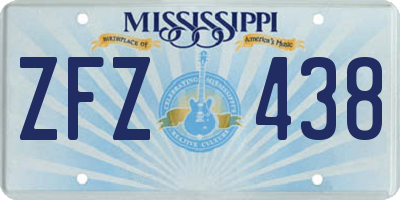 MS license plate ZFZ438