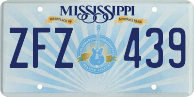 MS license plate ZFZ439