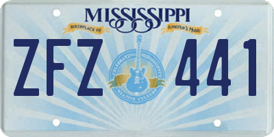 MS license plate ZFZ441