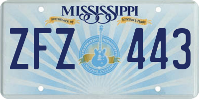 MS license plate ZFZ443
