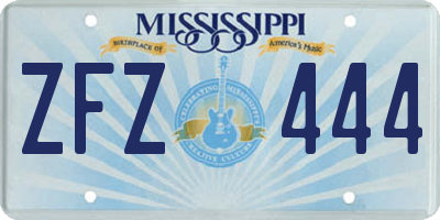 MS license plate ZFZ444