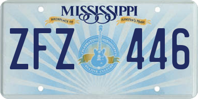 MS license plate ZFZ446