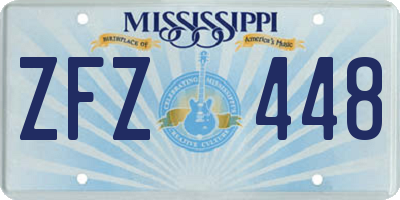 MS license plate ZFZ448
